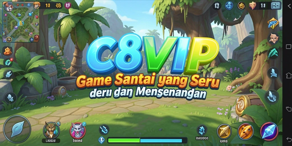 Screenshot C8VIP menampilkan gameplay yang ceria dan penuh warna.