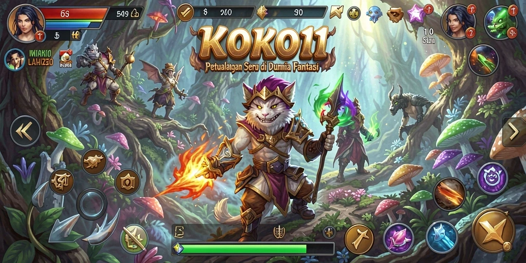 Tampilan gameplay KOKO11 yang mencakup petualangan menegangkan di dunia fantasi.