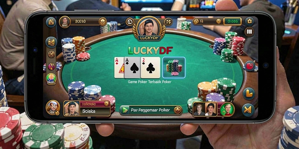 Gameplay seru LUCKYDF Poker yang menarik dan kompetitif.