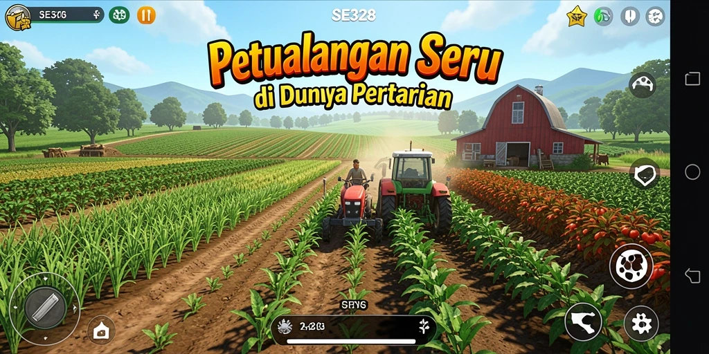 Tampilan gameplay SE328 yang menarik dan interaktif dalam bertani.