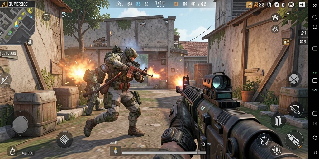 Tampilan menegangkan dari gameplay <strong>SUPER805</strong> yang mendebarkan.