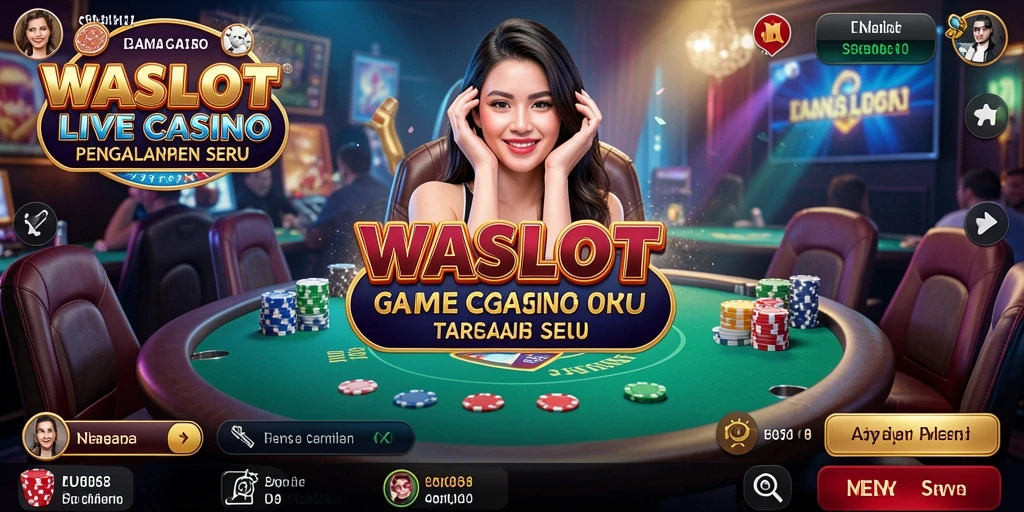 Screenshot gameplay WASLOT dengan dealer langsung dan pemain interaktif.