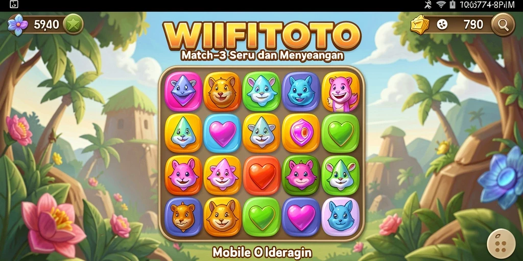 Gameplay seru dari WIFITOTO dalam permainan Match-3.